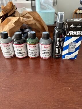 Angels Avocado & Grey Leather Paint Set for Women Shoes